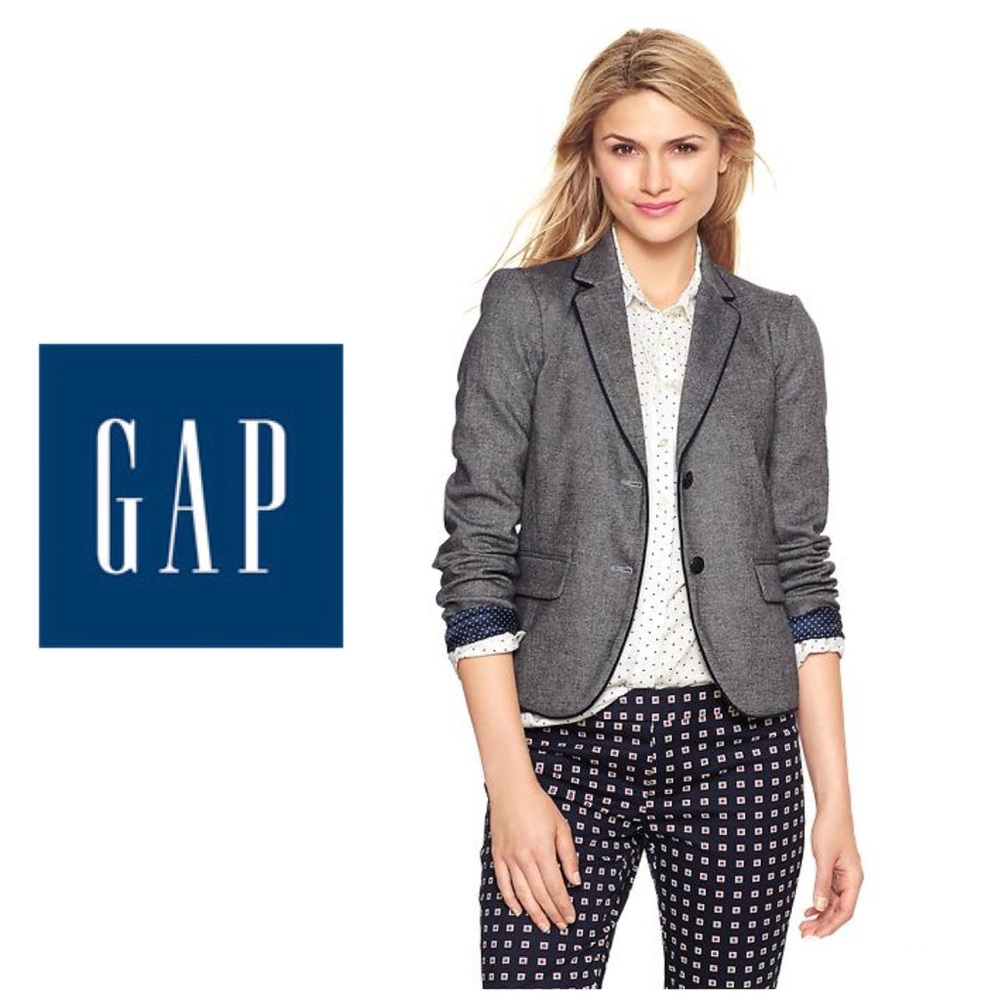 Gap Academy Blue Tweed Blazer Size 2